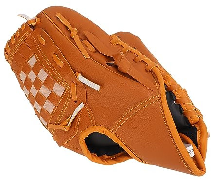 Ausla Pitcher Mitt Baseball Gloves, PVC Sport, Brown with Training for Children, Teenagers, Adults (12.5 Inch)