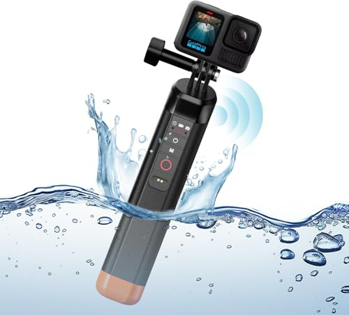 REYGEAK Floating Selfie Stick Handgriff, Mit Bluetooth Fernbedienung, Unterwasser Griff Stick mit Lanyard, Wasserdichtes Einbeinstativ für GoPro Zubehör Hero 13/12/11/10/9 Action Kamera