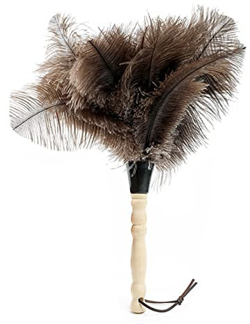AUNANGLJSCS Plumero, plumeros para Limpieza Juego de Plumero for Limpieza del hogar, Plumero, quitapolvo, Plumero de Avestruz, Plumero de Plumas Suaves, Mango for Muebles, plumeros, cepillos, Gris