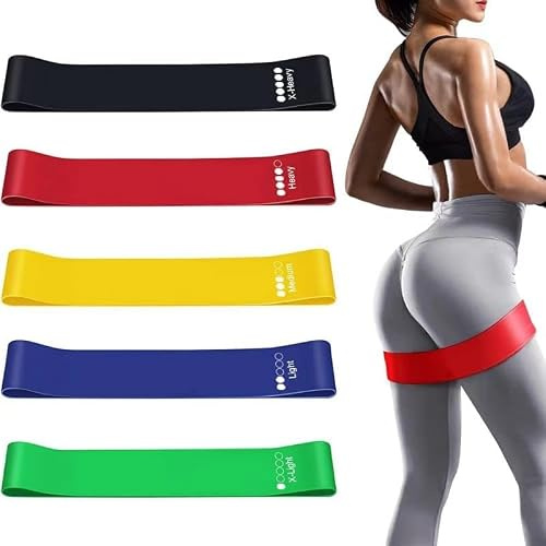 2 Packs CP Maenas, Gomas Bandas Cinta Elasticas Fitness Musculacion [Set de 5] Unisex de para Fitness Yoga Pilates Entrenamiento de Fuerza Manos Caderas Piernas Agradable a la Piel