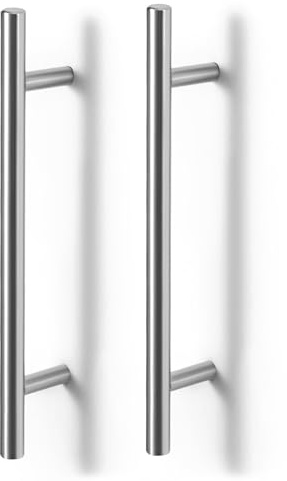 Youyijia 10 Pack Kitchen Door Handles, Silver Stainless Steel Cabinet & Wardrobe Handles (10, 96mm)