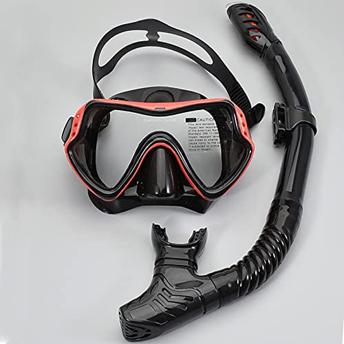 YJYJY Schnorchelset, Dry Top-Schnorchelmaske, Anti-Beschlag- und Anti-Leck-Schwimm-Tauchmaske, schlagfestes Panorama-Hartglas für Männer, Frauen, Jugendliche und Junioren