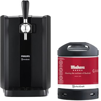 PerfectDraft Black Philips Machine Home Beer Cooler & Dispenser System HD HD3761/60 and Mahou Keg