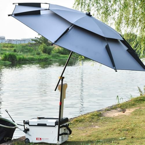 ZYXQQJ Sombrilla De Playa Antiviento Protección UV Sombrilla De Pesca Inclinación Sombrilla De Terraza Portátil con Bolsa De Transporte(200cm/6.5ft)