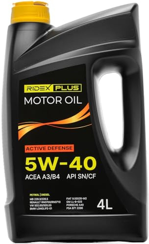 RIDEX PLUS Active Defense 5W-40 Motoröl, Vollsynthetiköl Motorenöl ACEA A3/B4, 4L