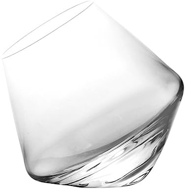FIXOSHEE Tumbler Whiskey Glass Set of 2 Lightweight Crystal Clear Cocktail Vodka Rum Wine Cups with Rounded Rim and Stable Base for Home Bar and Restaurants
