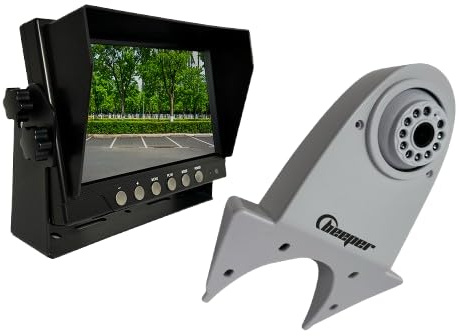 BEEPER RWEC300X – Kit Caméra de Recul Toit pour Utilitaires – Écran 7’’ HD, Vision Nocturne, Étanche IP68, Installation Facile – Caméra de Recul Fourgon & Véhicules Utilitaires (Caméra Blanche)