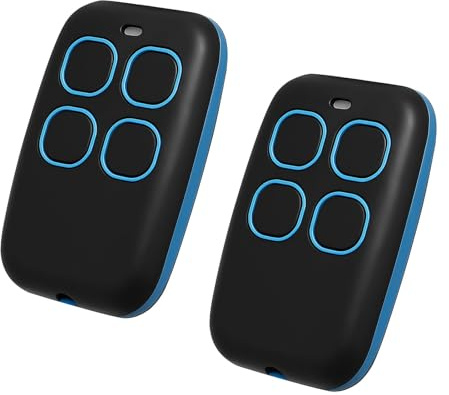 2 pcs Mando a Distancia Universal 4 en 1 para Puertas y garajes – Mando a Distancia Rolling Code Multifrecuencia de 280 a 868 MHz para Puertas, Garajes, Automatismos y Alarmas(Azul)