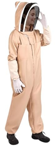 Ropa de apicultura con guantes profesionales for hombres y mujeres, overoles de apicultor(XL)
