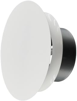 H&C VENT Universal Air Diffuser with Connector & Valve │ Ventilation Grilles │ Ducting Hose Vent Cover │ Adjustable Duct Pipe Extractor Covers for Bathroom Fan Wall Ceiling Window │ Inside & Outside