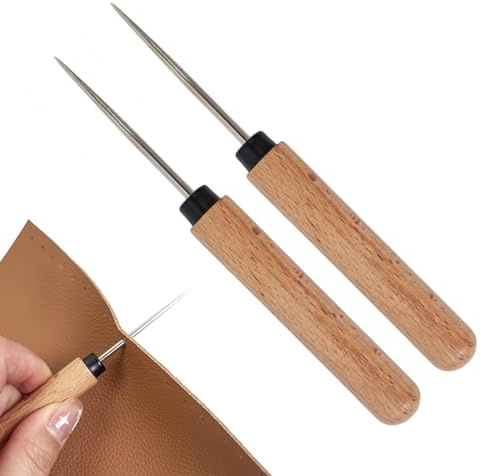 Punteruolo Per Cucire Cuoio - Multiuso 2 Pezzi - Strumento Per Artigianato In Cuoio Per Cucito | Per Progetti Fatti A Mano Principianti Hobbisti Donne Adulti Casa Classe D'Arte Studio