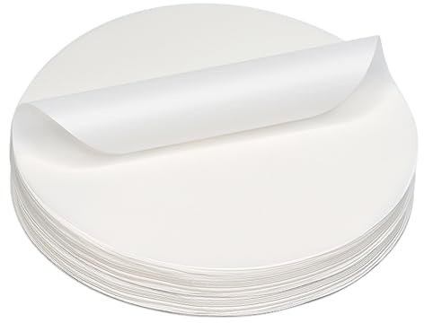 Alimat PluS 20cm Round Parchment Papers for Baking, 300 Pcs Cake Tin Liners 8 Inches, White Greaseproof Paper for Air Fryer, Steamer, Cake Mold