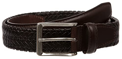 Herren Gürtel aus geflochtenem Leder Gr. 117 cm, braun