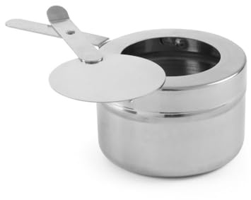 HENDI Behållare För Brännpasta, Antal: 2, Varmhållningsbehållare, Matporslin, Behållare Ø90 X (H)60 Mm, Rostfritt Stål, Silver