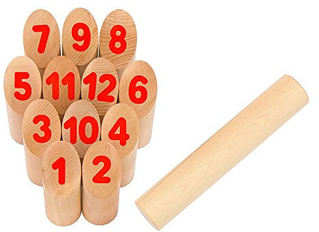Goki 56853 - Wikingerspiel - Number Kubb im Baumwollbeutel