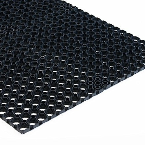 Tapis caillebotis en caoutchouc etm® Octo Door | épaisseur 20mm | fonction tapis brosse + tapis anti-fatigue | usage PRO | tailles au choix - 40x60cm