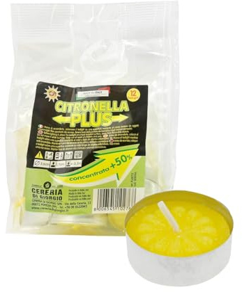 12 Teelicht Citronella Plus im Umschlag - Dauer 3,5 Stunden