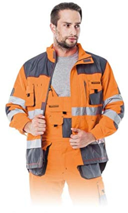 Arbeitsjacke Reflektoren Warnschutzjacke Warnjacke Warnschutz Warnschutzkleidung Sicherheitsjacke Schutzjacke XL orange