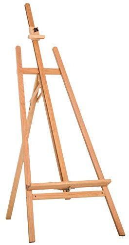 HOMCOM Chevalet d'artiste sur pieds inclinaison et hauteur réglable dim. 65L x 44l x 174-230H cm bois de hêtre clair
