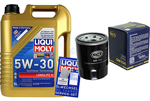 Filter Set Inspektionspaket 5 Liter Liqui Moly Motoröl Longlife III 5W-30 SCT Germany Ölfilter