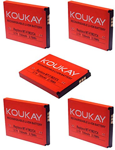 Koukay 5X Akku für AVM Fritz!Fon MT-F M2 C4 C5 312BAT016 312BAT006 FritzFon DECT MTF mit 750mAh