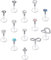 JFORYOU Bioflex Acryl Labret Stecker 13 Stücke Lippenpiercing Lippenring Zirkonia Helix Tragus Ohr Stecker Piercing Ohrring 1,2mm 6mm