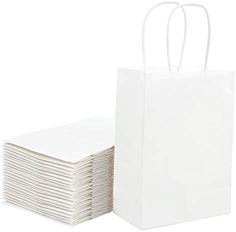 Loveinside 21X11X27 cm Papiertüten Medium Kraft White Geschenktüten Bulk Mit Griffen Für Geburtstag Hochzeitsfeier Gefälligkeiten 25 Stück/Set