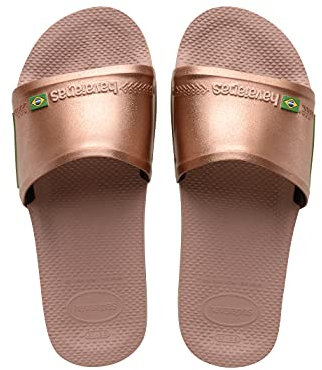 Havaianas Old Slide Brasil, Infradito Unisex - Adulto, Crocus Rose Golden Blush, 33/34 EU