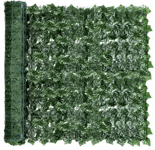 REOVE Artificial Ivy Privacy Fence Screen, Wall Decor for Privacy Protection Home Balcony Garden 0.5x3m