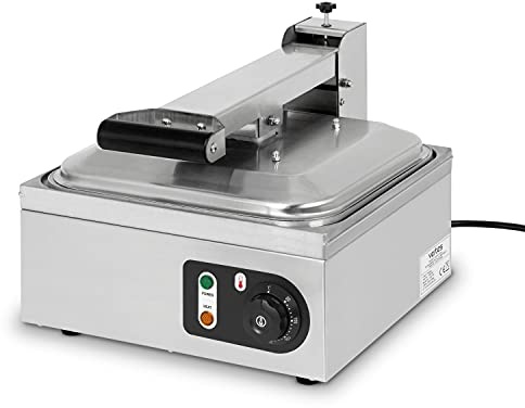 vertes Tostapane Sandwich Toaster Professionale per 9 Fette (Acciaio Inox, 2200W, 230V, 50-300°C, Regolabile Gradualmente Piastre Riscaldanti Alluminio Sabbiato, 4 Piedini in Gomma, Ristorazione)