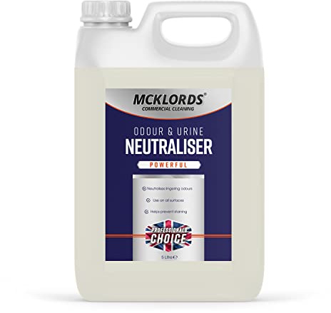 McKlords - Enzyme Odour & Urine Remover 5L - Professional Pet Stain & Smell Eliminator - Safe for Carpets, Upholstery, Hard Floors & Pet Bedding