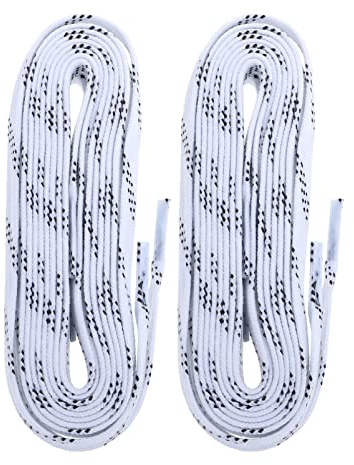 VALICLUD Schnürsenkel für Hockey, gewachst, 244 cm x 10 mm, gelb, weiß, 244x1cm