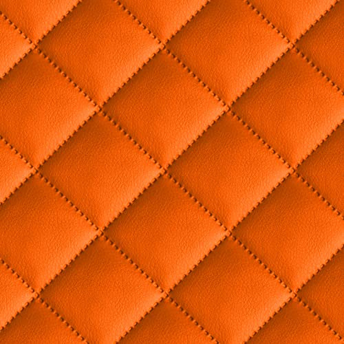 dogsfavorite Kunstleder gesteppt kaschiert Meterware Leder Polsterstoff Stoff 140cm orange