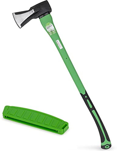 WilFiks Hacha de Hendidura, 91,4 cm, para Cortar y encender Madera y Ramas, espátula de Mano de Acero al Carbono Forjado para jardinería, Agarre de reducción de Golpes de Fibra