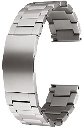 NIAUGE Titan massivt klockarmband för män kvinnor, inga verktyg krävs uppgradering rent titan klockarmband 22 mm