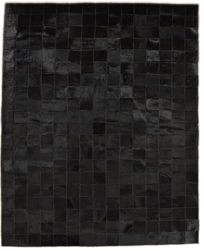 KUHFELL Teppich Patchwork SCHWARZ GEFÄRBT 150 x 200 cm FELLTEPPICH AUS ECHTEM KUHFELL RINERFELL