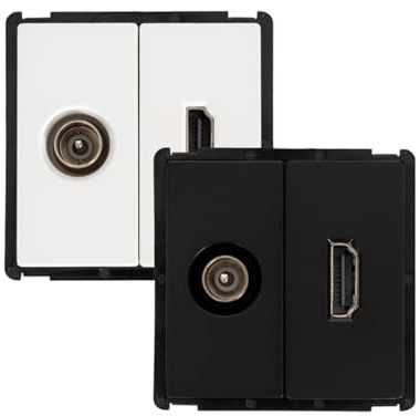 Prise TV Mâle + HDMI Modern Noir