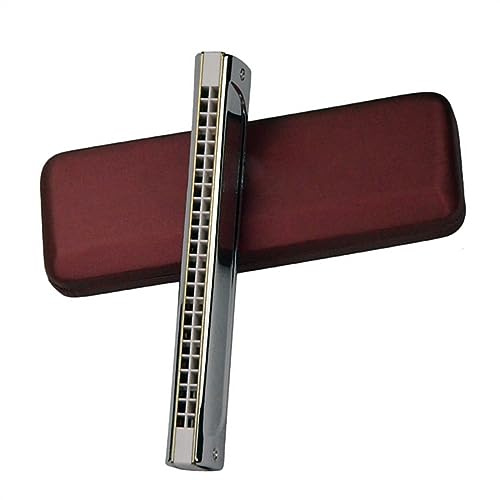 Professionelle Mundharmonika Tremolo-Mundharmonika, Professionelle 24-Loch-Mundharmonika-Blasmusikinstrumente Für Erwachsene (Color : G)