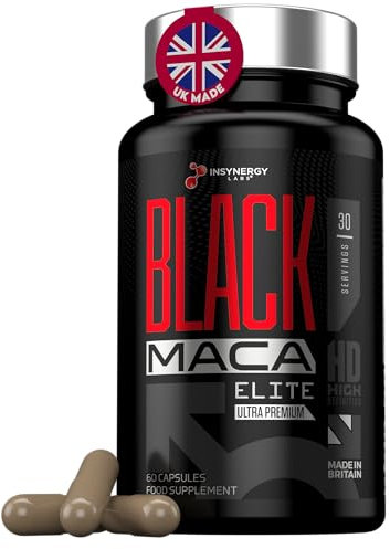 40.000 mg Bio Maca Kapseln, Hochdosierte Schwarzes Maca Wurzel mit Ashwagandha, Schwarzer Maca Komplex für Männer, 60 vegane Kapseln