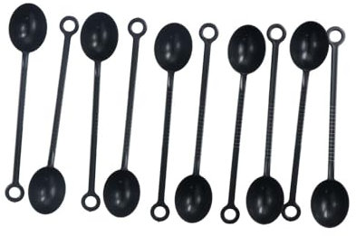 Vctitil Kaffeelöffel aus Kunststoff, mit langem Griff, Rührlöffel für Milch, Tee, Messlöffel, Obstpulver-Löffel, 21 cm, 10 Stück