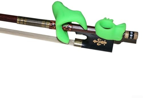 Dispositif correcteur de prise en main d'archet universel pour violon, alto, archet de violon, accessoire de remplacement, prend en charge les roses incurvées (vert)