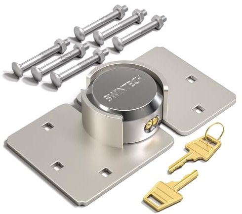 Bwintech 1 Set di Lucchetti Con Grilli Nascosti Con Coperchio, Serratura di Sicurezza in Acciaio Massiccio Per Furgoni, Serratura Della Porta Del Rimorchio Con 2 Chiavi