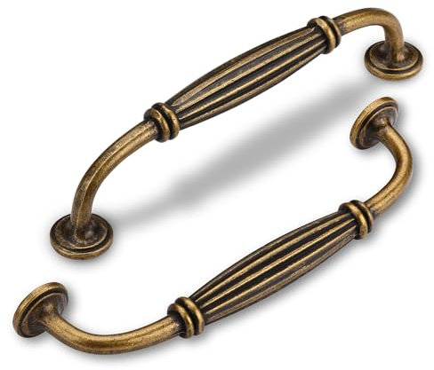 SYZOW 6 Stück Vintage Möbelgriff 96mm,Zink Legierung Antik Schrankgriffe Vintage Antik Messing Griffe Möbel Möbelgriffe Türgriffe küche Schubladengriffe