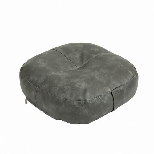 Vintage PU Leder Bodenkissen Dicke Rückenlehne Kissen für Meditation Schlafzimmer Balkon Quadratisches Kissen für Mehrzweckgebrauch