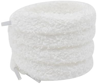 XIANMY Lacets en Peluche pour Chaussures Plates et moelleuses 1,5 cm Cordons de Rechange pour Baskets Chaussures de Sport Chaussures décontractées Bottes 200 cm Blanc