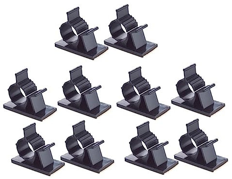 GAROZATION 10stücke Selbstklebende Kabelclips Aus Kunststoff Schwarz Verstellbare Kabelklemmen Für Drahtmanagement Platzsparende Kabelorganisation Für Schreibtisch Oder Arbeitsplatz