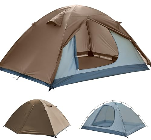 Zelte 2/4/6/8 Person, Einfacher Aufbau Wasserdichtes Campingzelt mit Regenschutz, Tragbares Doppellagiges Großes Familienzelt für Camping Hinterhof Outdoor &Wander