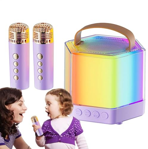 Haut-Parleur Portable, Microphone sans Fil, Audio extérieur, Petite Taille, Son Puissant, 10,2 x 8,5 cm, fêtes dans Jardin, Haut-Parleur de fête sans Fil