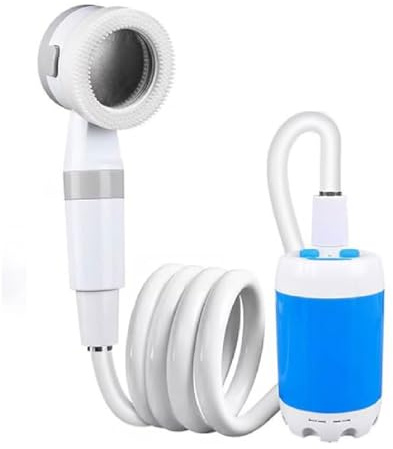 GUSHE Portable Camping Shower Outdoor Camp Shower Pump, Tragbare Campingdusche, Camping Dusche mit Pumpe und 1.8m Schlauch, Mobile Duschen Außenduschen mit Duschkopf, Aufladbar Portable Dusche Set