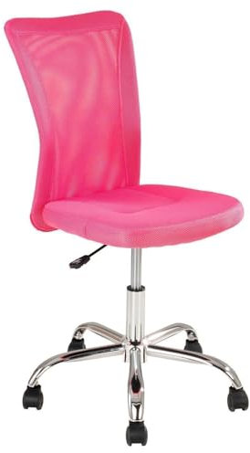 Home4You Kinderdrehstuhl - Pink - Chromgestell - Meshbezug - höhenverstellbar - Schreibtischstuhl für Kinder Kinderschreibtischstuhl